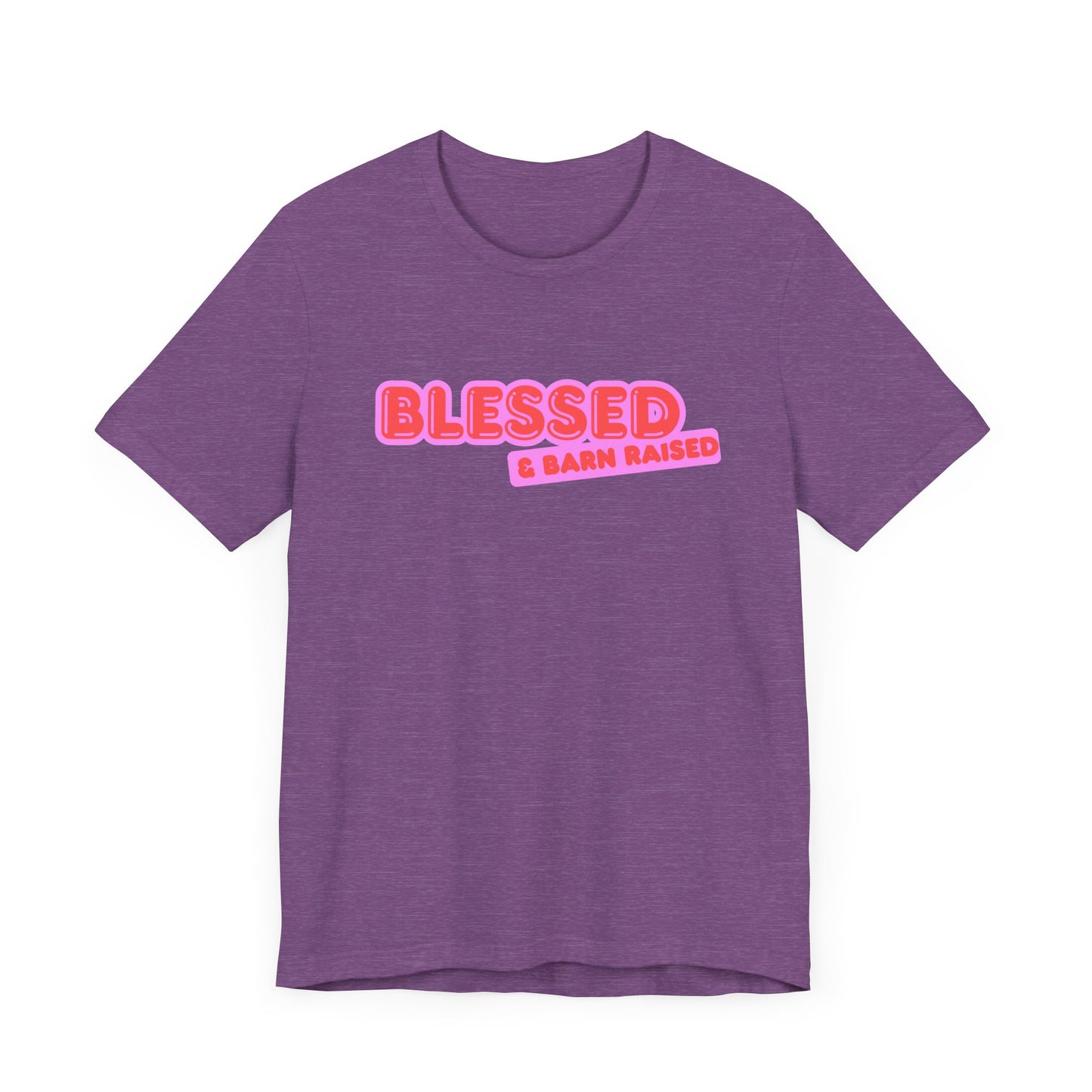 "Blessed & Barn Raised" Western Shirt | Country Girl Tee | Rustic Graphic Tee | Free Spirit Apparel | Outdoor Lifestyle Tee | Vintage Country Shirt | Softstyle Unisex Tee | Faith-Based Country Girl Tee | Rustic Christian Shirt