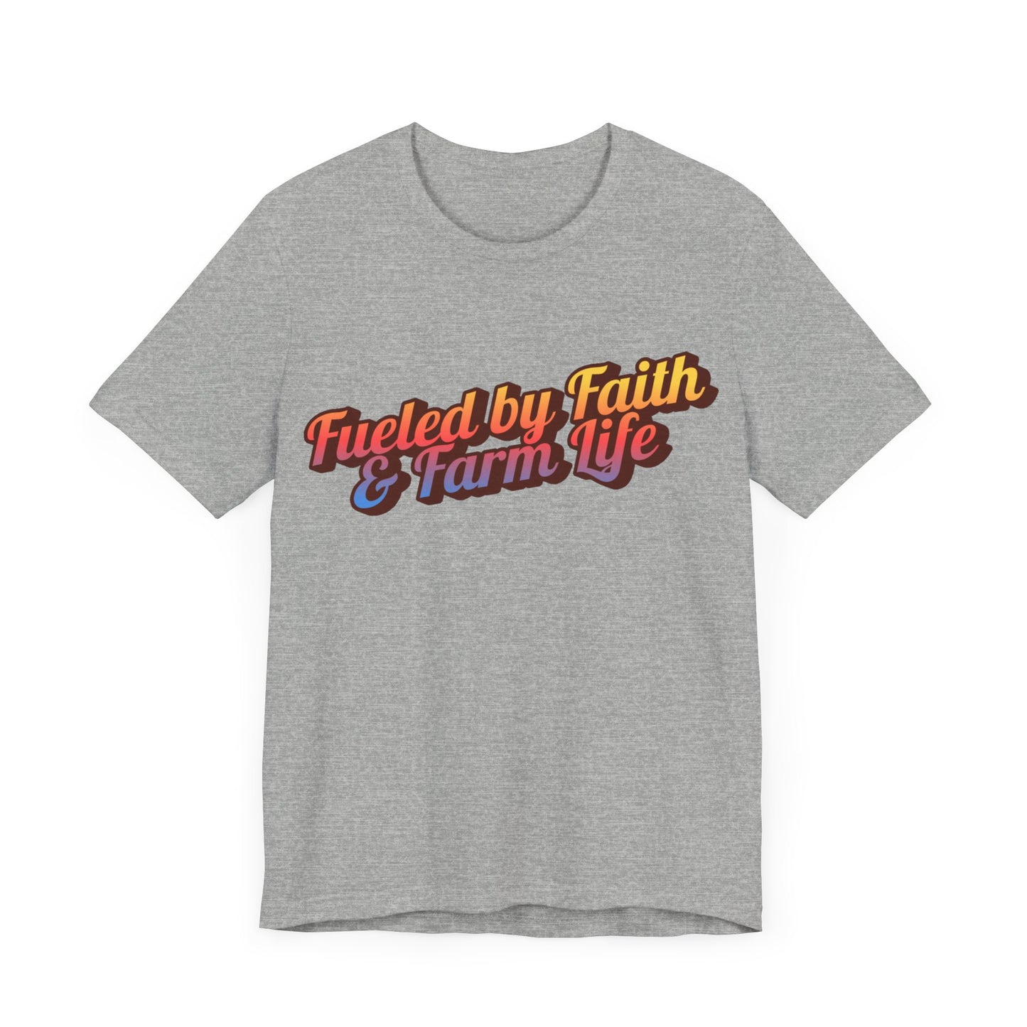 "Fueled by Faith & Farm Life" Western Shirt | Country Girl Tee | Rustic Graphic Tee | Free Spirit Apparel | Outdoor Lifestyle Tee | Vintage Country Shirt | Softstyle Unisex Tee | Faith-Based Country Girl Tee | Rustic Christian Shirt