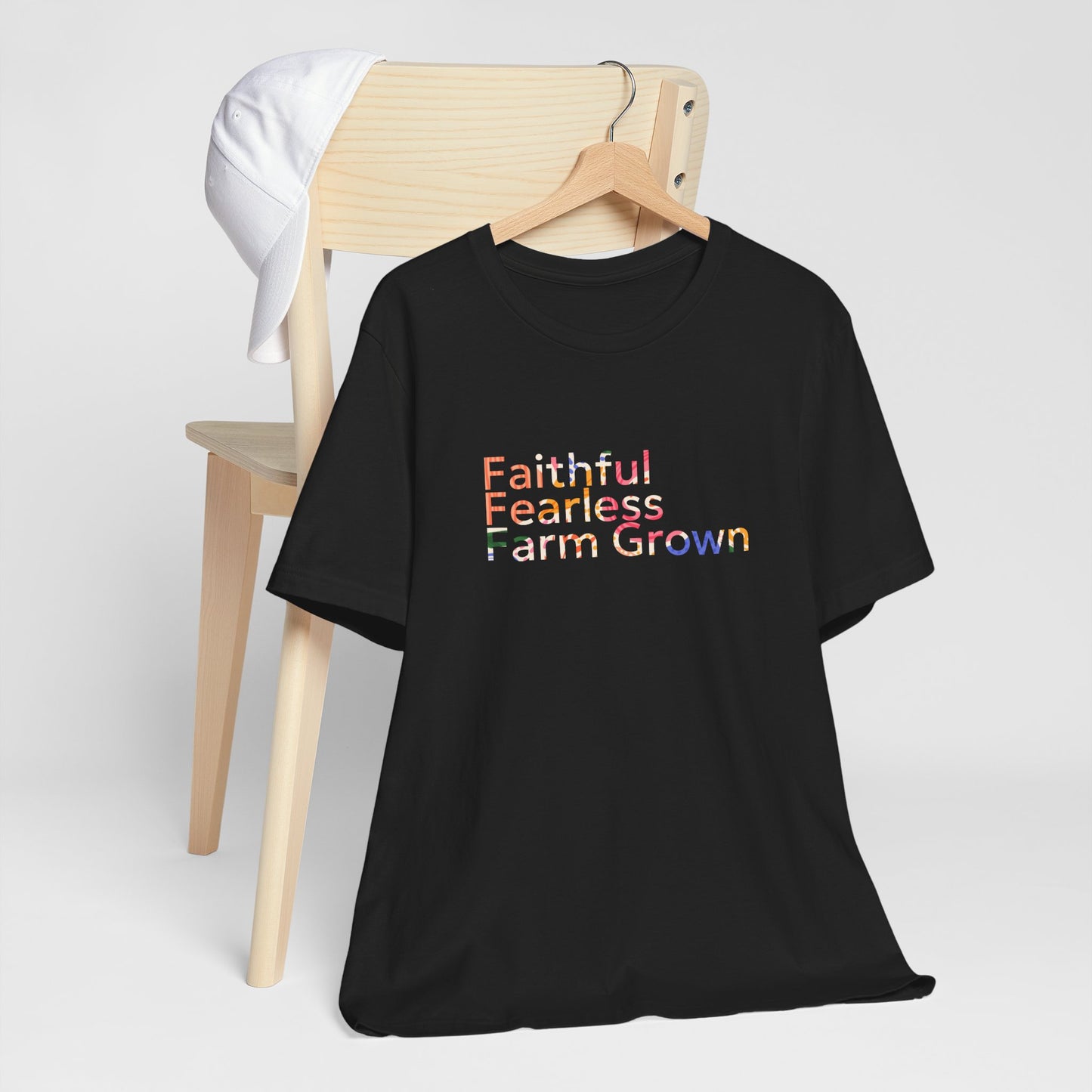 "Faithful Fearless Farm" Grown Unisex Tee | Western Shirt | Country Girl Tee | Rustic Graphic Tee | Free Spirit Apparel | Outdoor Lifestyle Tee | Vintage Country Shirt | Softstyle Unisex Tee | Faith-Based Country Girl Tee | Rustic Christian Shirt