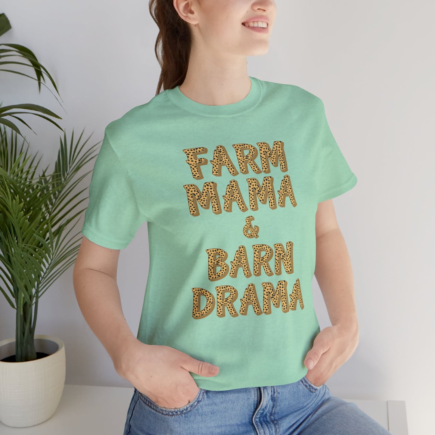 "Farm Mama & Barn Drama" Unisex Jersey Tee | Western Shirt | Country Girl Tee | Rustic Graphic Tee | Free Spirit Apparel | Outdoor Lifestyle Tee | Vintage Country Shirt | Softstyle Unisex Tee