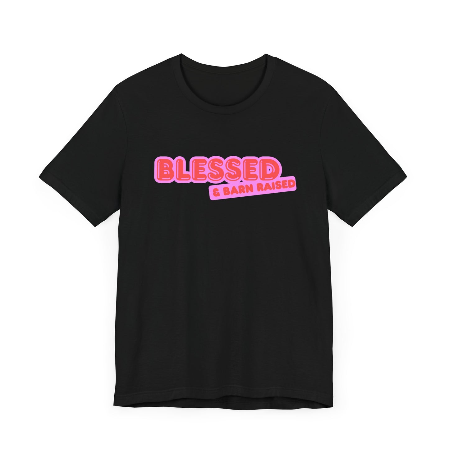 "Blessed & Barn Raised" Western Shirt | Country Girl Tee | Rustic Graphic Tee | Free Spirit Apparel | Outdoor Lifestyle Tee | Vintage Country Shirt | Softstyle Unisex Tee | Faith-Based Country Girl Tee | Rustic Christian Shirt