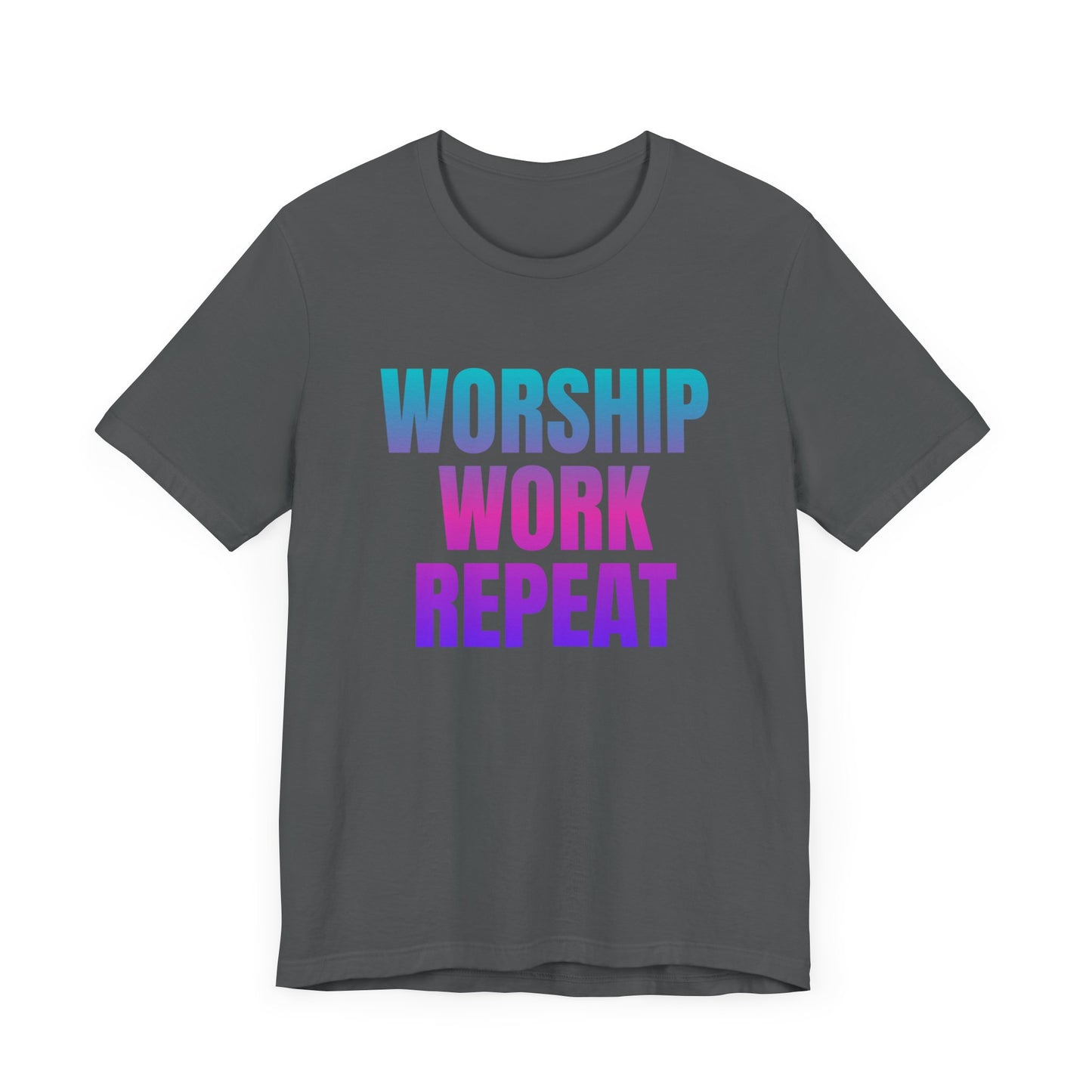 Motivational Unisex Tee - 'Worship Work Repeat' Western Shirt | Country Girl Tee | Rustic Graphic Tee | Free Spirit Apparel | Outdoor Lifestyle Tee | Vintage Country Shirt | Softstyle Unisex Tee | Faith-Based Country Girl Tee | Rustic Christian Shirt