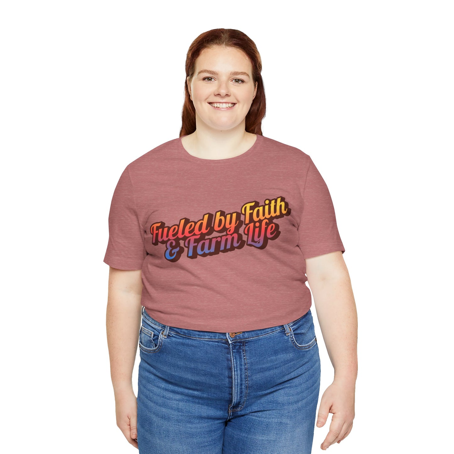 "Fueled by Faith & Farm Life" Western Shirt | Country Girl Tee | Rustic Graphic Tee | Free Spirit Apparel | Outdoor Lifestyle Tee | Vintage Country Shirt | Softstyle Unisex Tee | Faith-Based Country Girl Tee | Rustic Christian Shirt