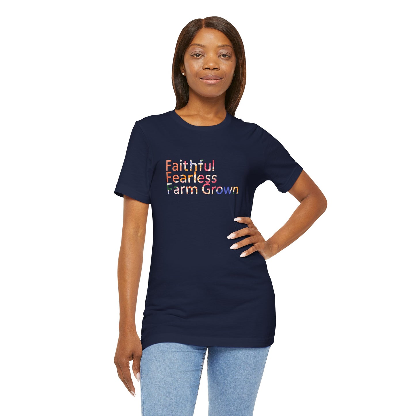 "Faithful Fearless Farm" Grown Unisex Tee | Western Shirt | Country Girl Tee | Rustic Graphic Tee | Free Spirit Apparel | Outdoor Lifestyle Tee | Vintage Country Shirt | Softstyle Unisex Tee | Faith-Based Country Girl Tee | Rustic Christian Shirt