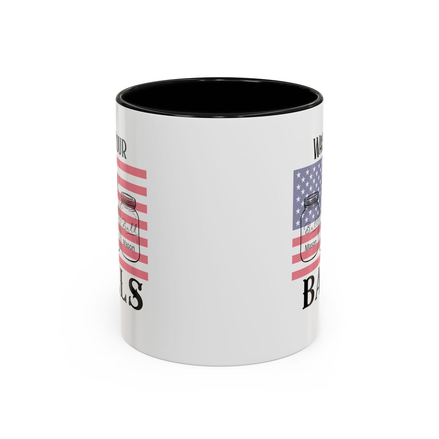 "Wash Your Balls" American Flag, Funny Accent Coffee Mug, Unique Gift, Humorous Drinkware, Holidays, Kitchen Decor