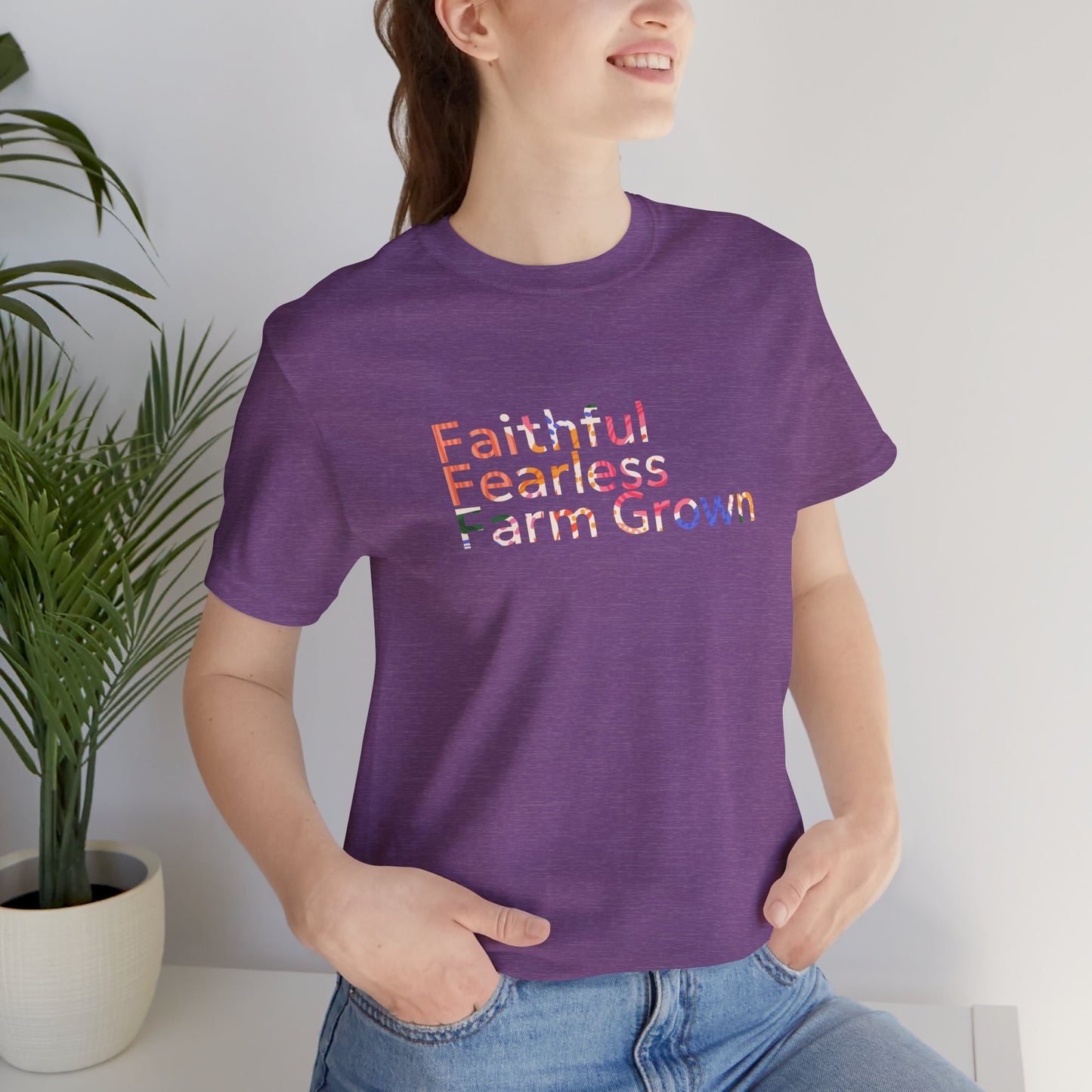 "Faithful Fearless Farm" Grown Unisex Tee | Western Shirt | Country Girl Tee | Rustic Graphic Tee | Free Spirit Apparel | Outdoor Lifestyle Tee | Vintage Country Shirt | Softstyle Unisex Tee | Faith-Based Country Girl Tee | Rustic Christian Shirt