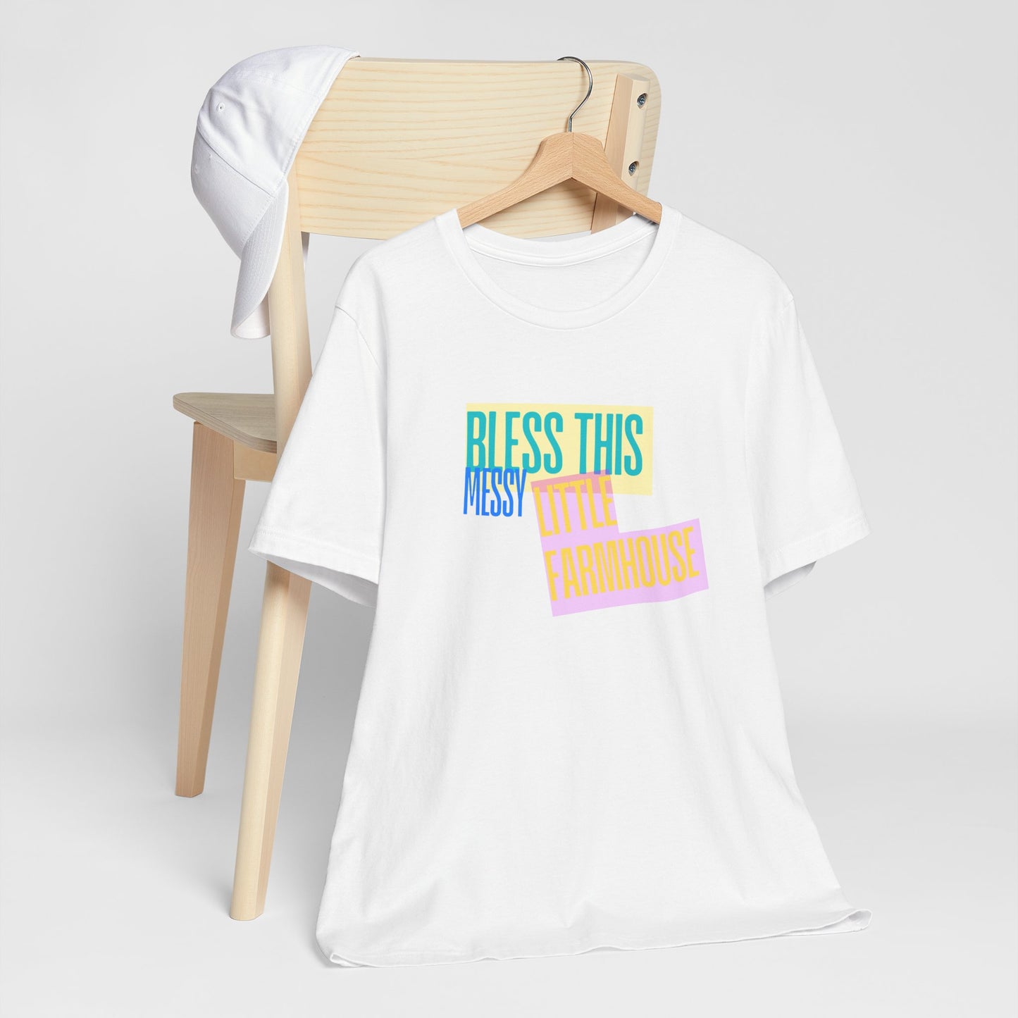 "Bless This Messy Little Farmhouse" Unisex Tee Western Shirt | Country Girl Tee | Rustic Graphic Tee | Free Spirit Apparel | Outdoor Lifestyle Tee | Vintage Country Shirt | Softstyle Unisex Tee | Faith-Based Country Girl Tee | Rustic Christian Shirt