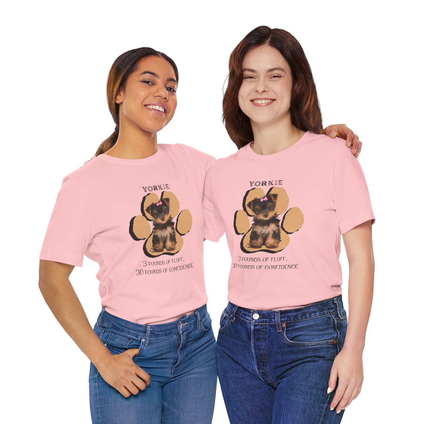 Yorkshire Terrier Graphic Tee - 3 Pounds of Fluff, 30 Pounds of Confidence | Dog Lover T-Shirt | Gift for Pet Owners
