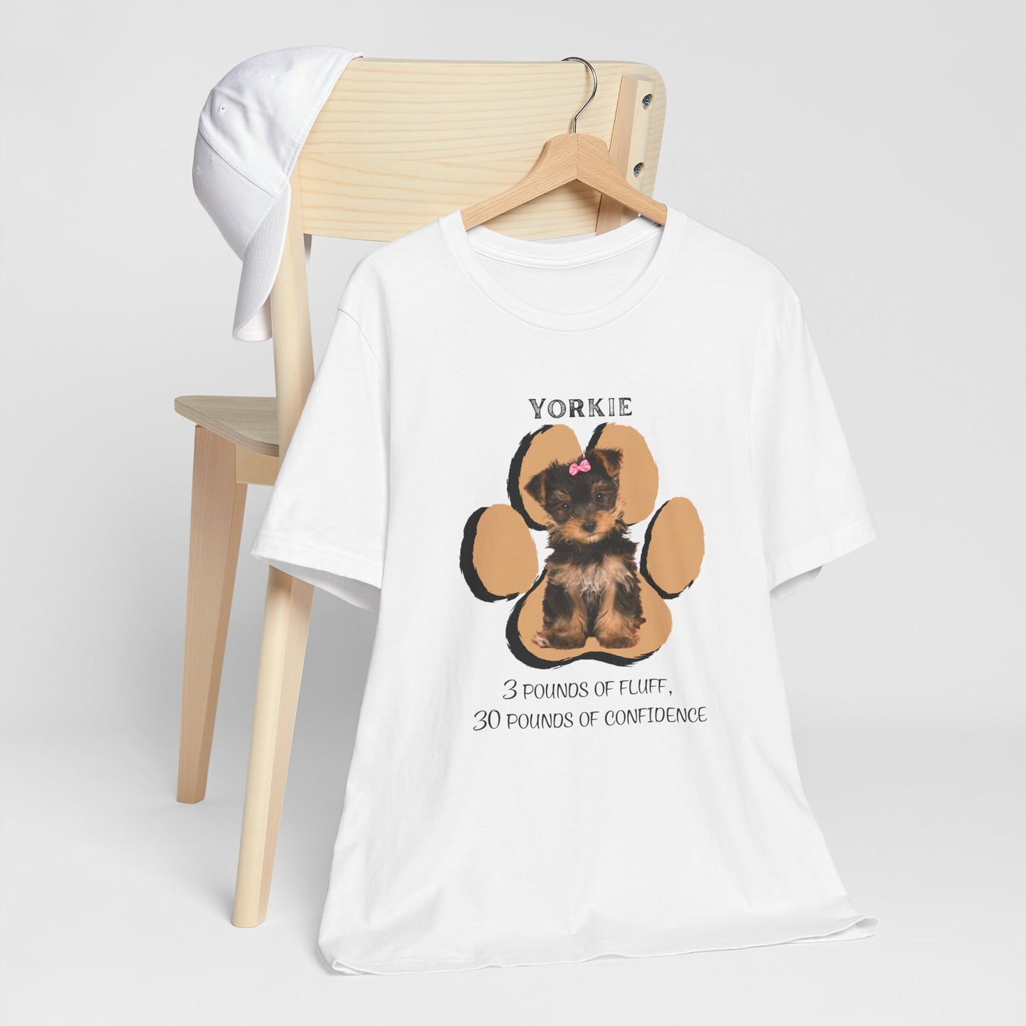 Yorkshire Terrier Graphic Tee - 3 Pounds of Fluff, 30 Pounds of Confidence | Dog Lover T-Shirt | Gift for Pet Owners