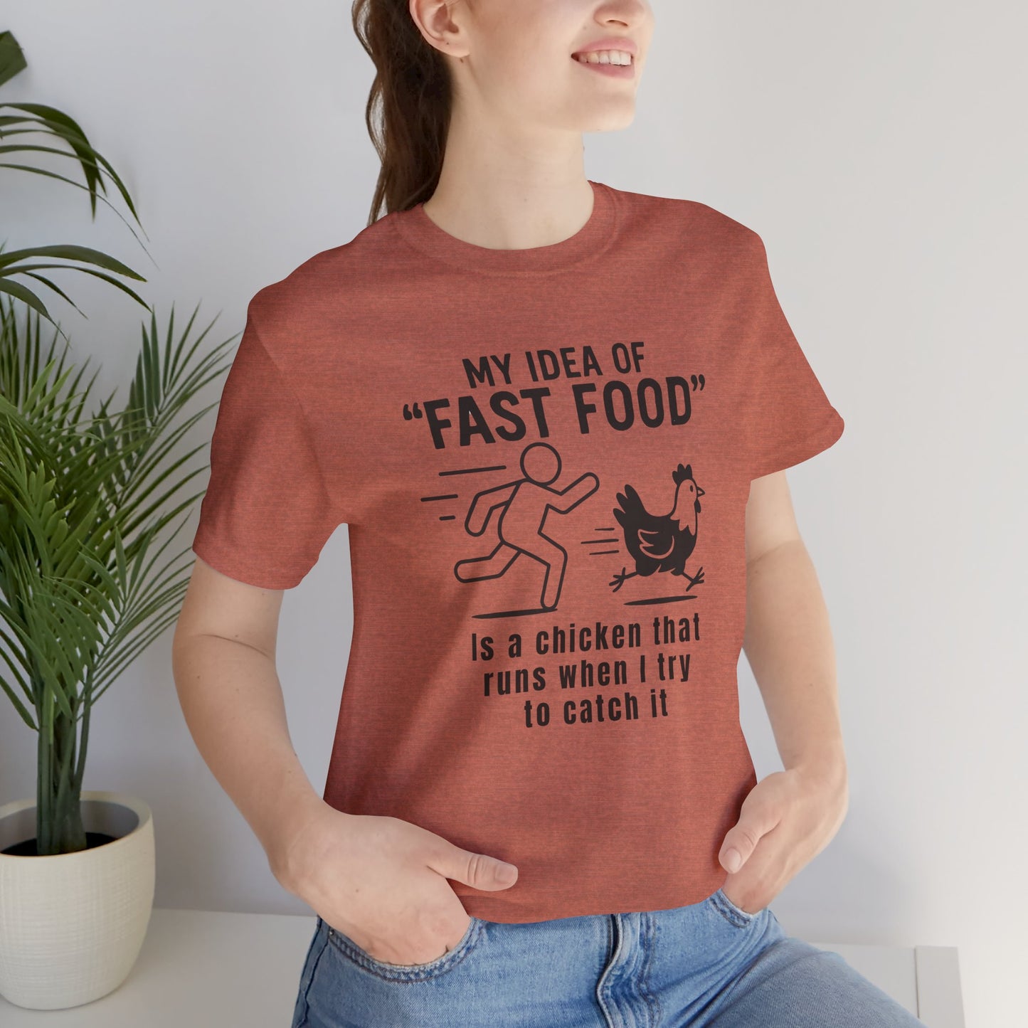 "My Idea of Fast Food" Western Shirt | Country Girl Tee | Rustic Graphic Tee | Free Spirit Apparel | Outdoor Lifestyle Tee | Vintage Country Shirt | Softstyle Unisex Tee | Funny Chicken | Fast Food