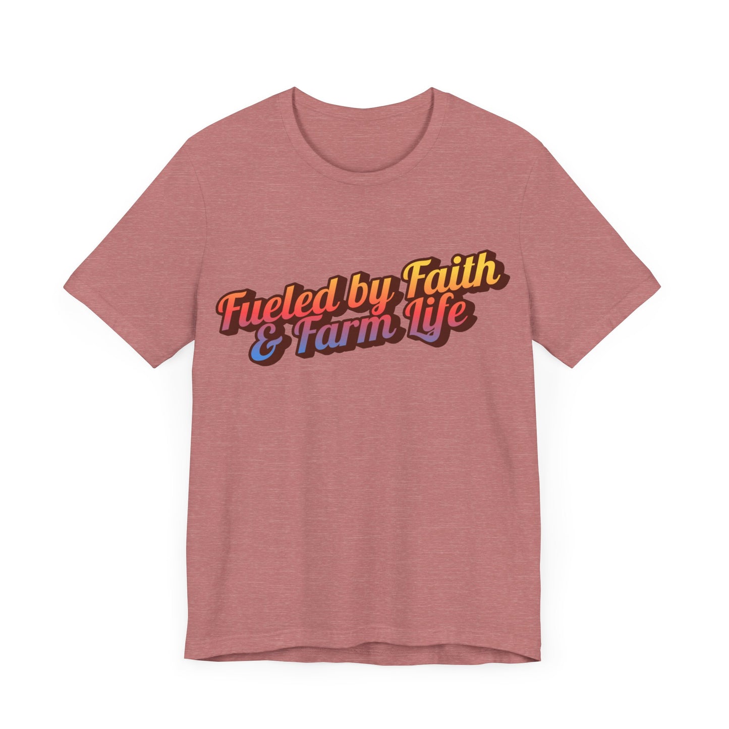 "Fueled by Faith & Farm Life" Western Shirt | Country Girl Tee | Rustic Graphic Tee | Free Spirit Apparel | Outdoor Lifestyle Tee | Vintage Country Shirt | Softstyle Unisex Tee | Faith-Based Country Girl Tee | Rustic Christian Shirt