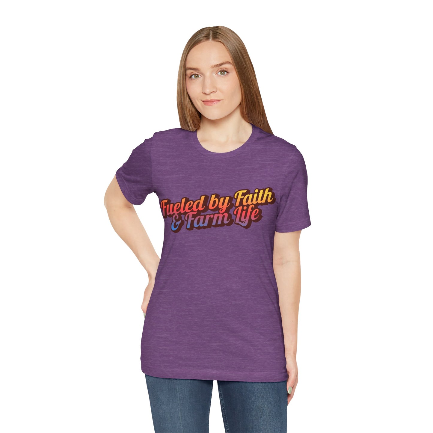 "Fueled by Faith & Farm Life" Western Shirt | Country Girl Tee | Rustic Graphic Tee | Free Spirit Apparel | Outdoor Lifestyle Tee | Vintage Country Shirt | Softstyle Unisex Tee | Faith-Based Country Girl Tee | Rustic Christian Shirt
