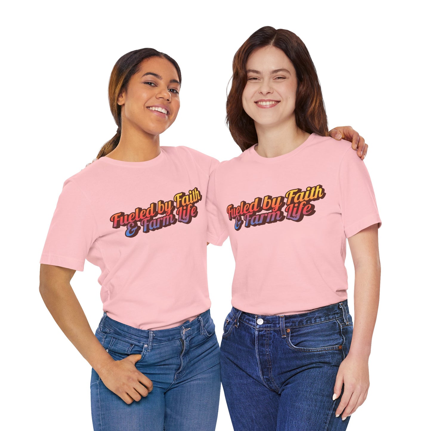 "Fueled by Faith & Farm Life" Western Shirt | Country Girl Tee | Rustic Graphic Tee | Free Spirit Apparel | Outdoor Lifestyle Tee | Vintage Country Shirt | Softstyle Unisex Tee | Faith-Based Country Girl Tee | Rustic Christian Shirt