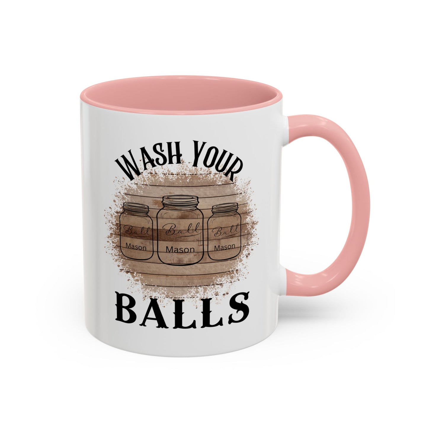"Wash Your Balls" Wood, Humorous Coffee Mug for Outdoor Lovers, Funny Gift, Wash Your Balls Mug, Coffee Lover Gift, Unique Kitchenware