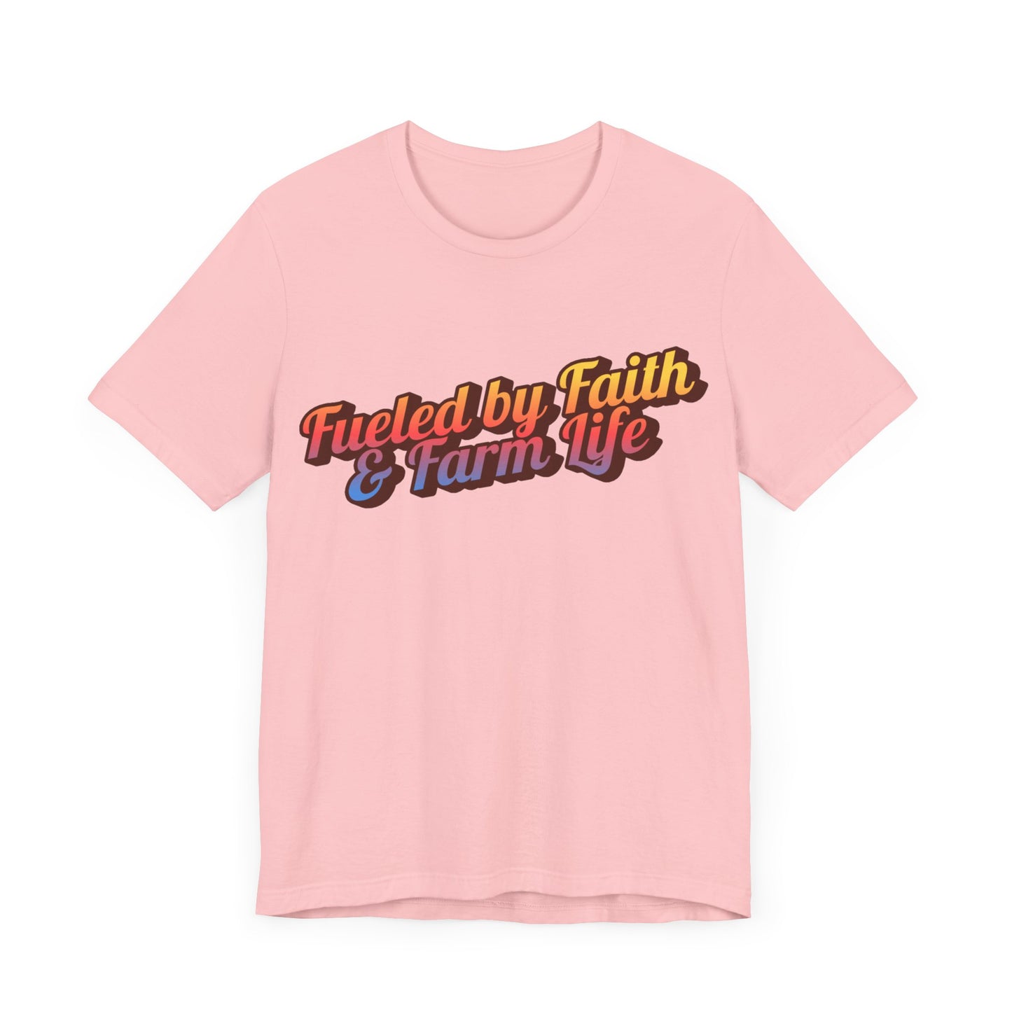 "Fueled by Faith & Farm Life" Western Shirt | Country Girl Tee | Rustic Graphic Tee | Free Spirit Apparel | Outdoor Lifestyle Tee | Vintage Country Shirt | Softstyle Unisex Tee | Faith-Based Country Girl Tee | Rustic Christian Shirt