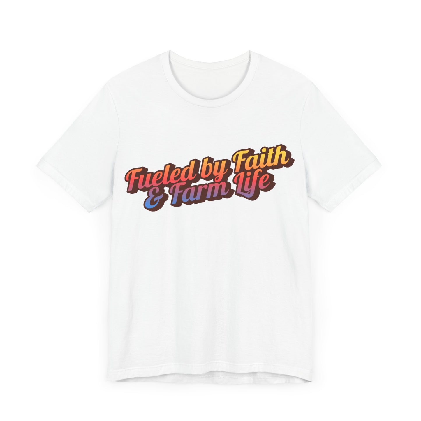 "Fueled by Faith & Farm Life" Western Shirt | Country Girl Tee | Rustic Graphic Tee | Free Spirit Apparel | Outdoor Lifestyle Tee | Vintage Country Shirt | Softstyle Unisex Tee | Faith-Based Country Girl Tee | Rustic Christian Shirt