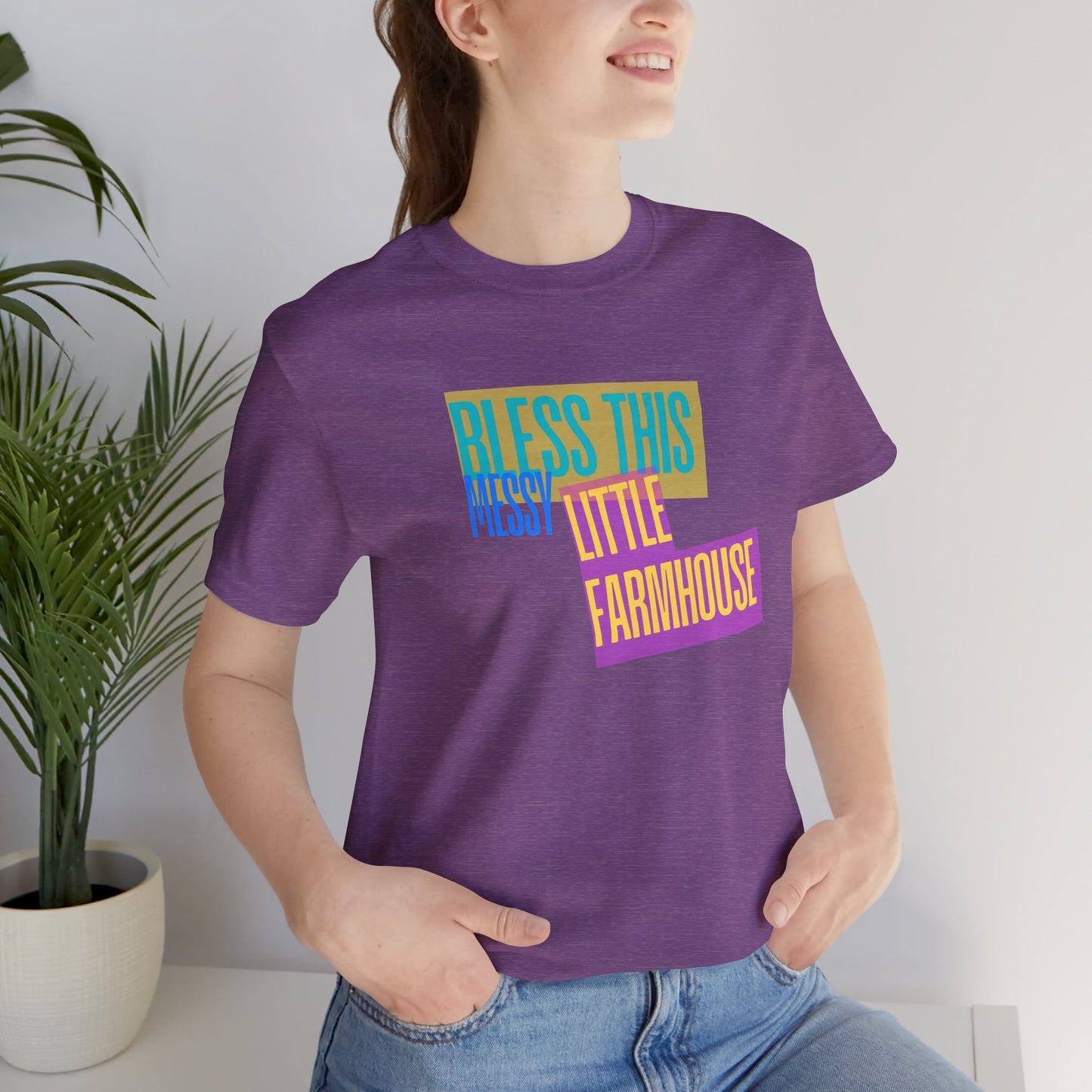 "Bless This Messy Little Farmhouse" Unisex Tee Western Shirt | Country Girl Tee | Rustic Graphic Tee | Free Spirit Apparel | Outdoor Lifestyle Tee | Vintage Country Shirt | Softstyle Unisex Tee | Faith-Based Country Girl Tee | Rustic Christian Shirt