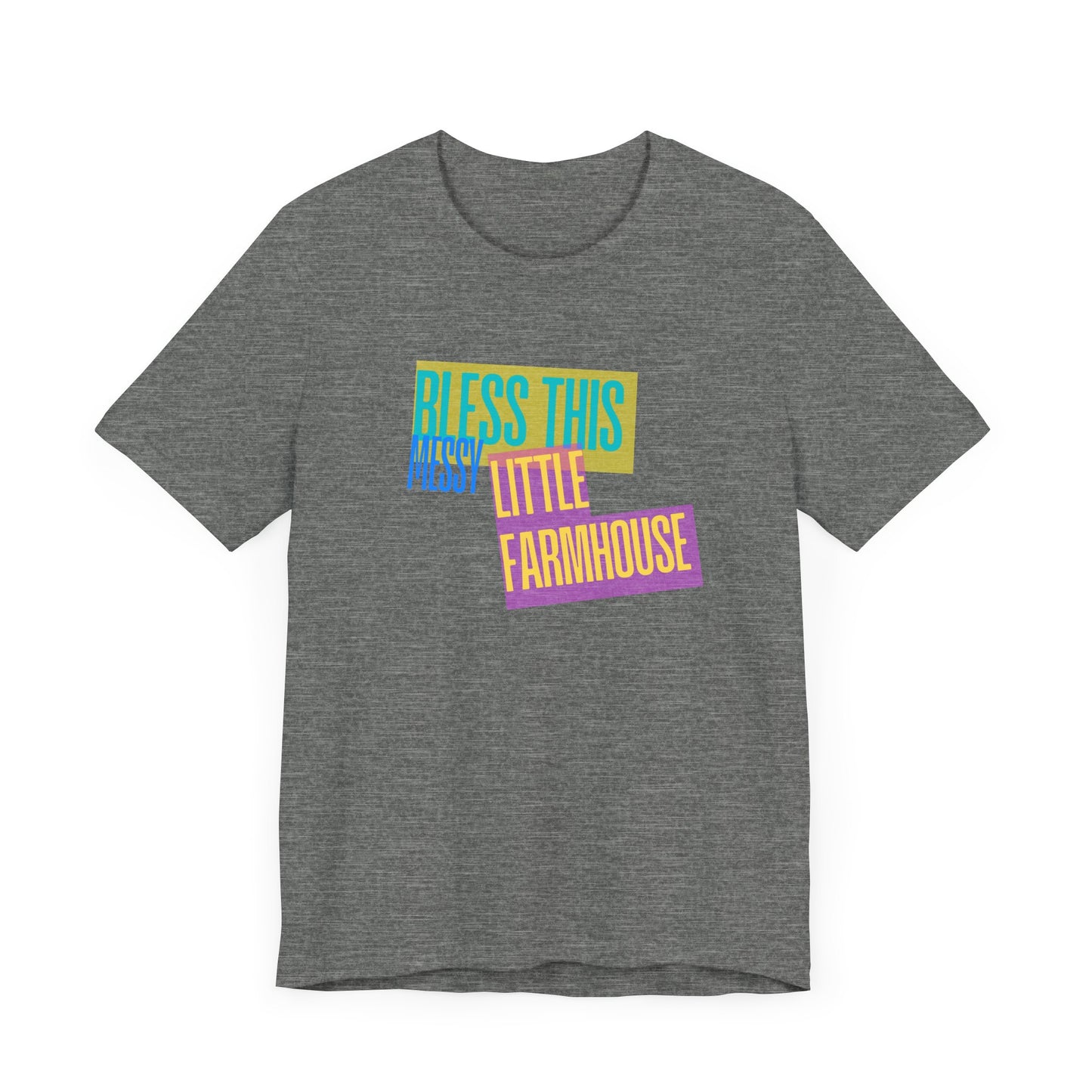 "Bless This Messy Little Farmhouse" Unisex Tee Western Shirt | Country Girl Tee | Rustic Graphic Tee | Free Spirit Apparel | Outdoor Lifestyle Tee | Vintage Country Shirt | Softstyle Unisex Tee | Faith-Based Country Girl Tee | Rustic Christian Shirt