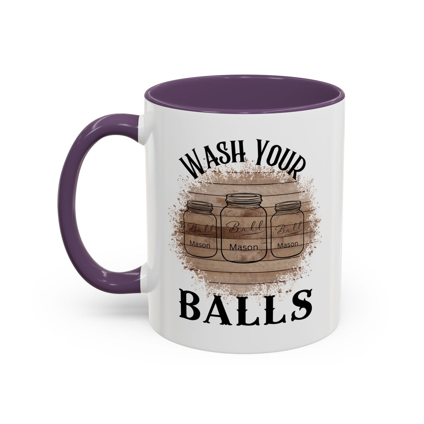 "Wash Your Balls" Wood, Humorous Coffee Mug for Outdoor Lovers, Funny Gift, Wash Your Balls Mug, Coffee Lover Gift, Unique Kitchenware