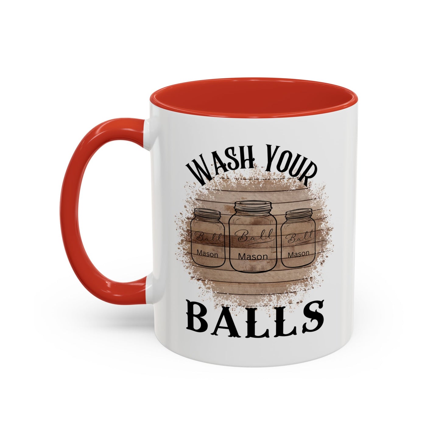 "Wash Your Balls" Wood, Humorous Coffee Mug for Outdoor Lovers, Funny Gift, Wash Your Balls Mug, Coffee Lover Gift, Unique Kitchenware