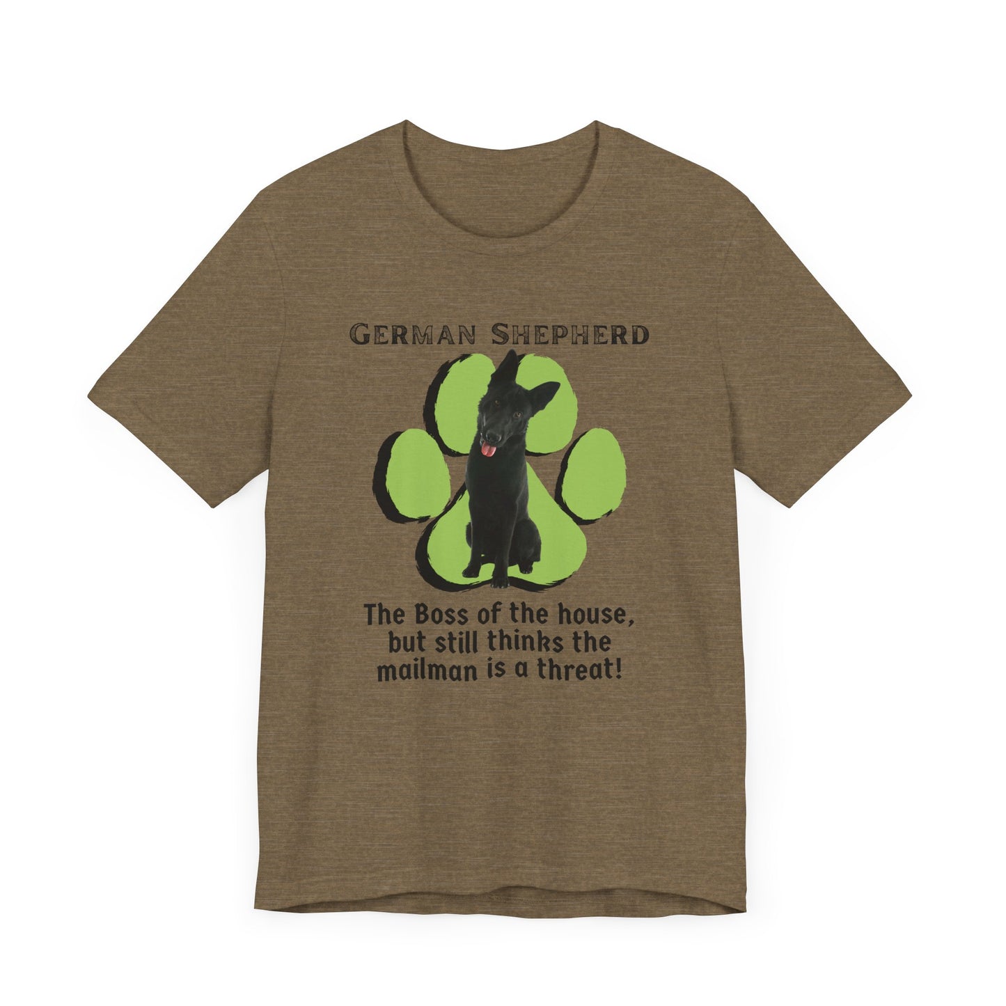 German Shepherd Boss Tee - The Boss Of The House | Funny Unisex Jersey Short Sleeve T-Shirt | Dog Lover T-Shirt | Gift for Pet Owners