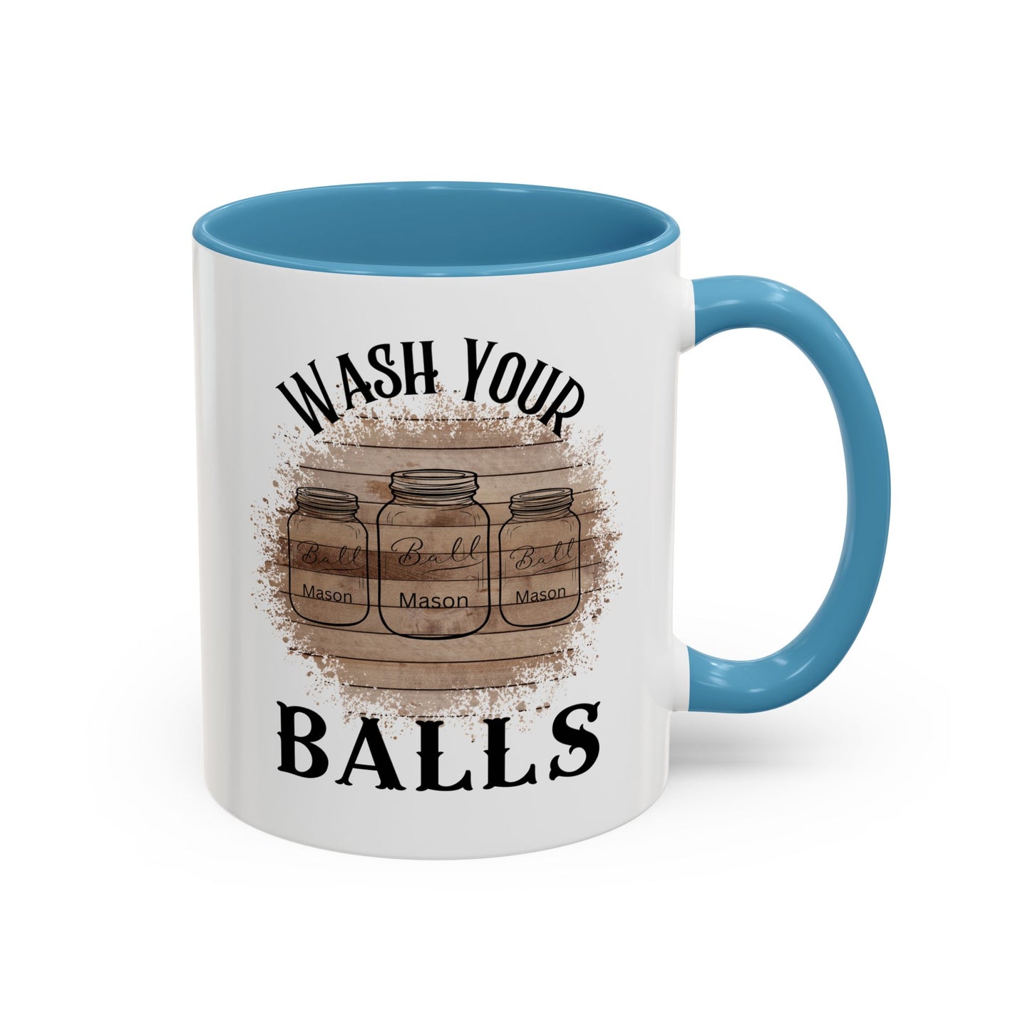 "Wash Your Balls" Wood, Humorous Coffee Mug for Outdoor Lovers, Funny Gift, Wash Your Balls Mug, Coffee Lover Gift, Unique Kitchenware