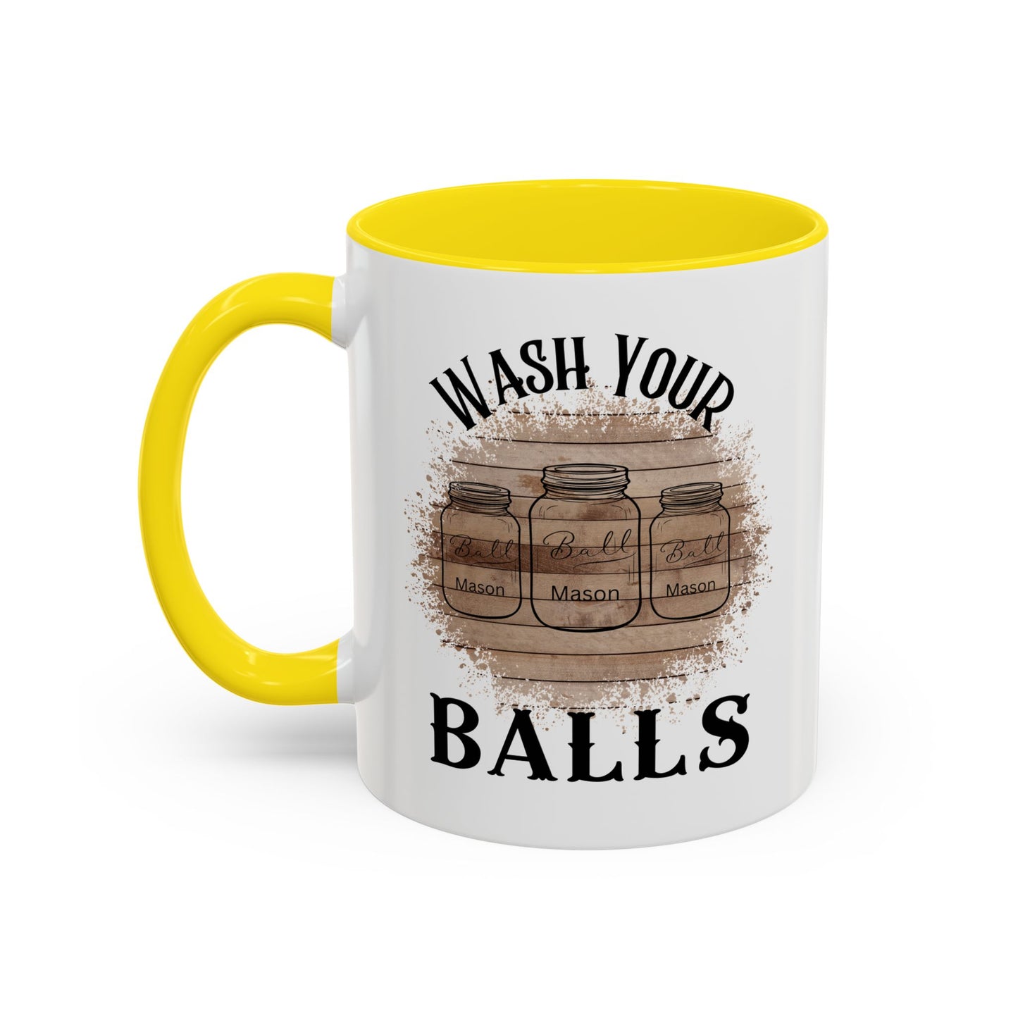 "Wash Your Balls" Wood, Humorous Coffee Mug for Outdoor Lovers, Funny Gift, Wash Your Balls Mug, Coffee Lover Gift, Unique Kitchenware