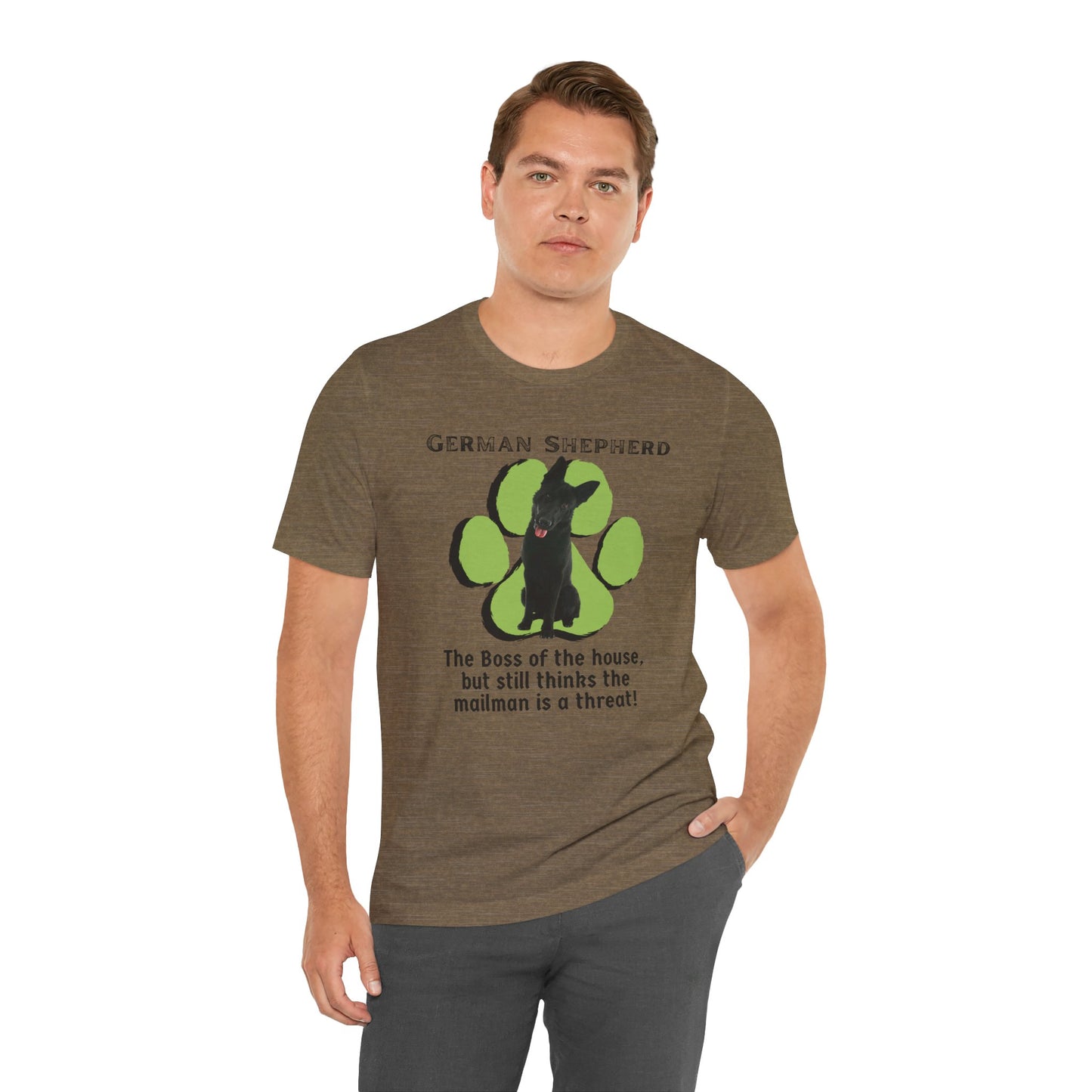 German Shepherd Boss Tee - The Boss Of The House | Funny Unisex Jersey Short Sleeve T-Shirt | Dog Lover T-Shirt | Gift for Pet Owners