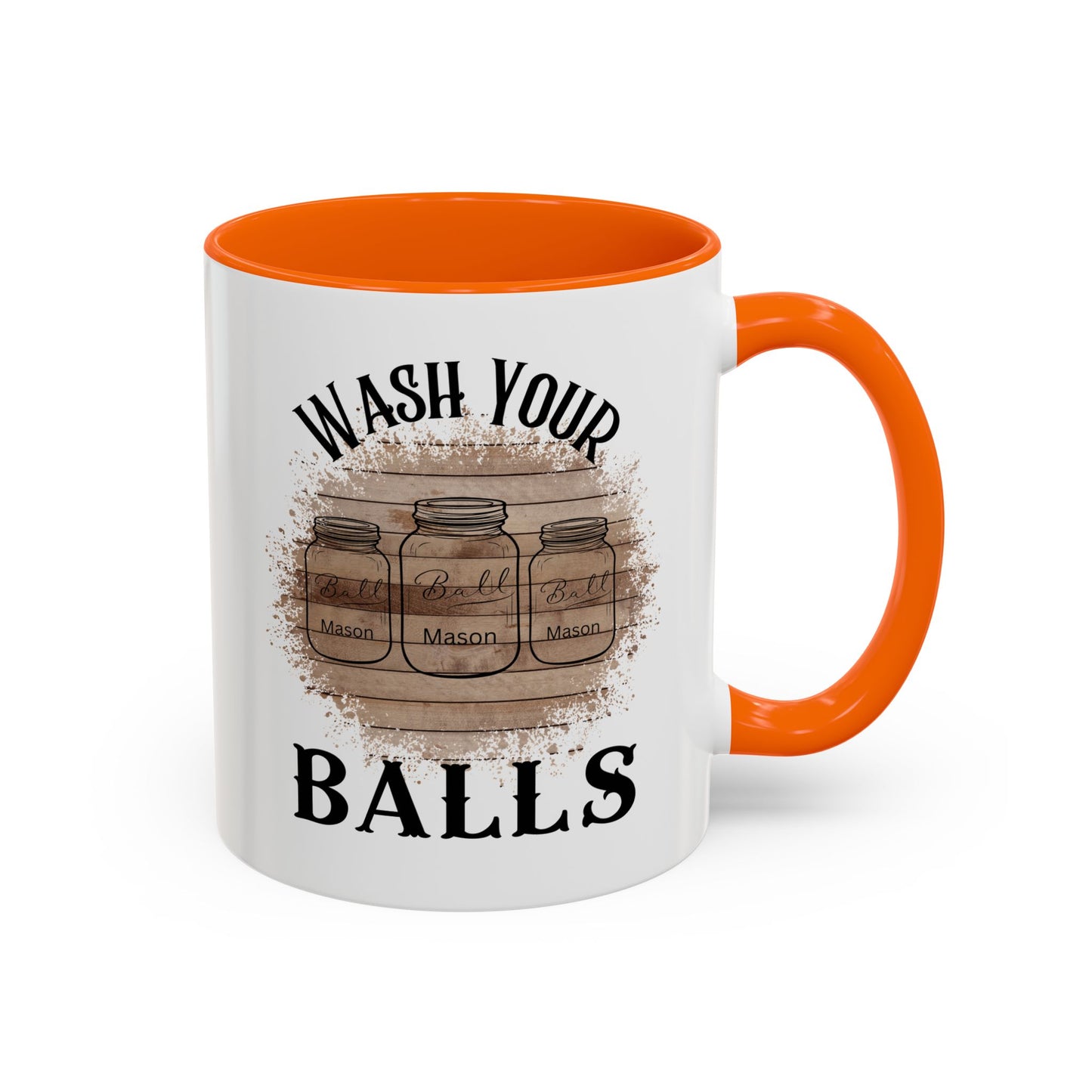 "Wash Your Balls" Wood, Humorous Coffee Mug for Outdoor Lovers, Funny Gift, Wash Your Balls Mug, Coffee Lover Gift, Unique Kitchenware