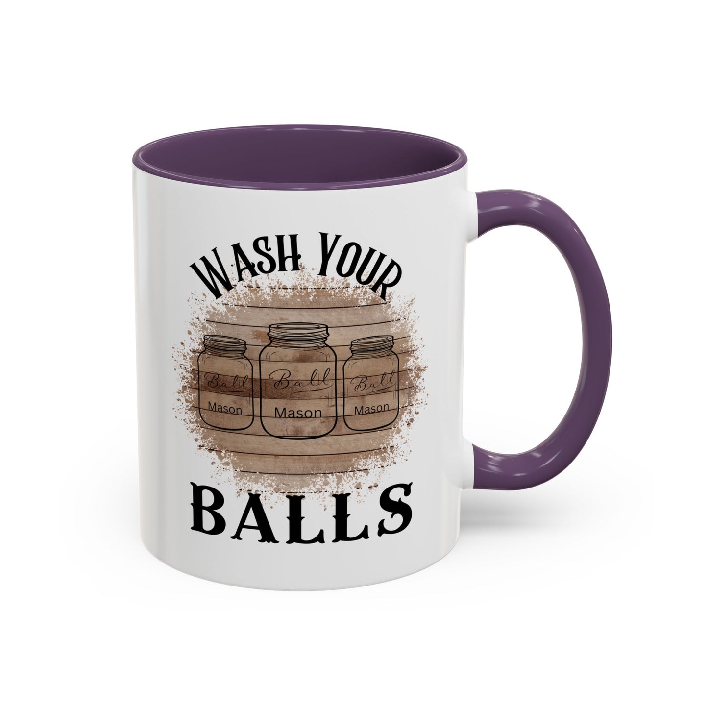 "Wash Your Balls" Wood, Humorous Coffee Mug for Outdoor Lovers, Funny Gift, Wash Your Balls Mug, Coffee Lover Gift, Unique Kitchenware