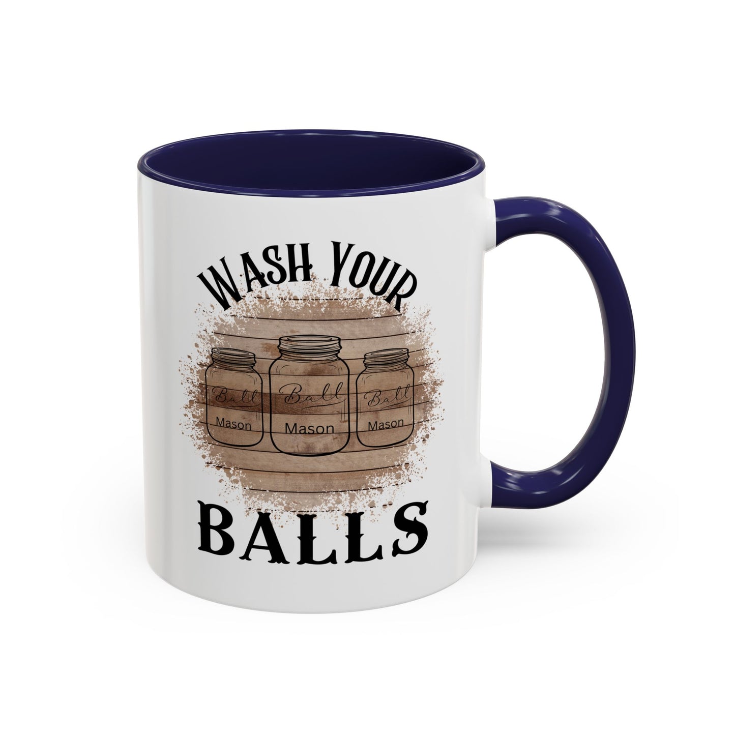 "Wash Your Balls" Wood, Humorous Coffee Mug for Outdoor Lovers, Funny Gift, Wash Your Balls Mug, Coffee Lover Gift, Unique Kitchenware