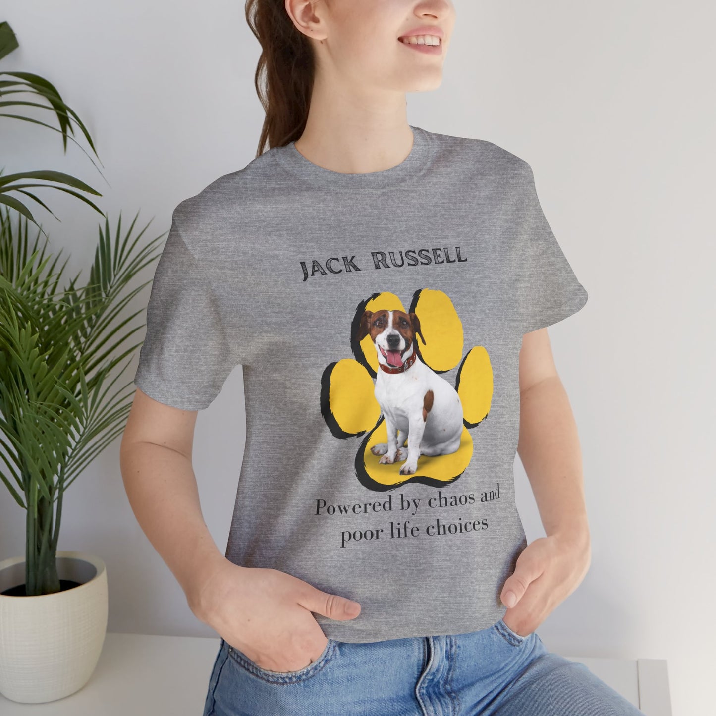 Jack Russell Terrier Graphic Tee - Powered by Chaos and Poor Life Choices | Dog Lover T-Shirt | Gift for Pet Owners