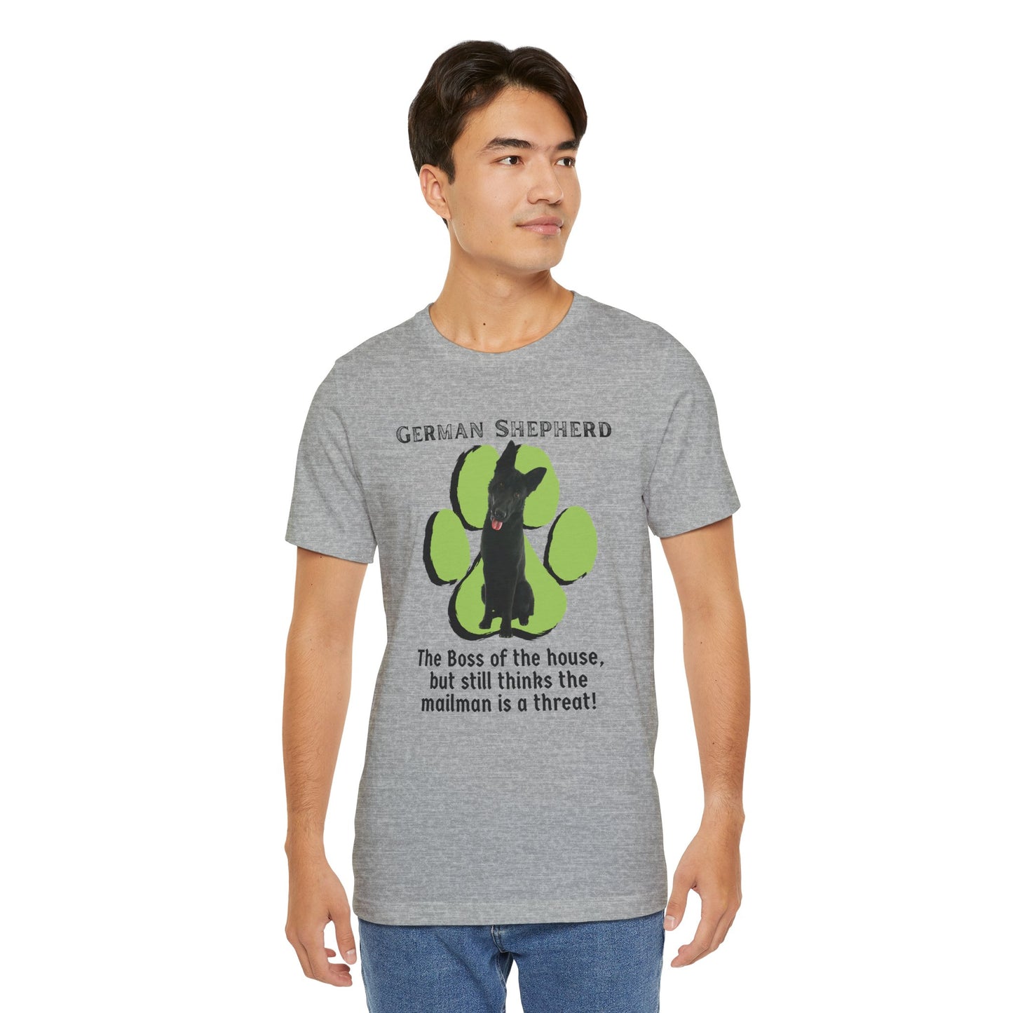 German Shepherd Boss Tee - The Boss Of The House | Funny Unisex Jersey Short Sleeve T-Shirt | Dog Lover T-Shirt | Gift for Pet Owners