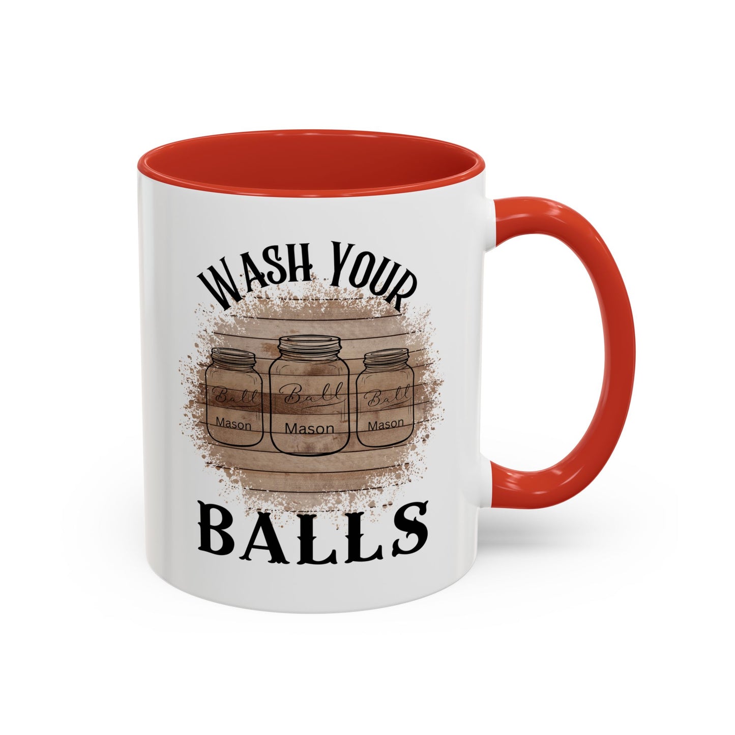 "Wash Your Balls" Wood, Humorous Coffee Mug for Outdoor Lovers, Funny Gift, Wash Your Balls Mug, Coffee Lover Gift, Unique Kitchenware