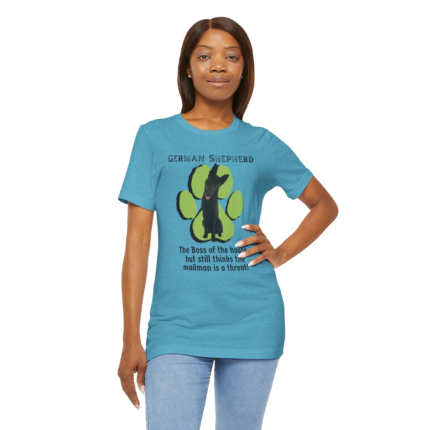 German Shepherd Boss Tee - The Boss Of The House | Funny Unisex Jersey Short Sleeve T-Shirt | Dog Lover T-Shirt | Gift for Pet Owners