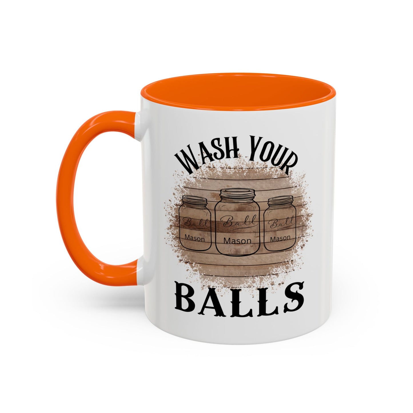 "Wash Your Balls" Wood, Humorous Coffee Mug for Outdoor Lovers, Funny Gift, Wash Your Balls Mug, Coffee Lover Gift, Unique Kitchenware