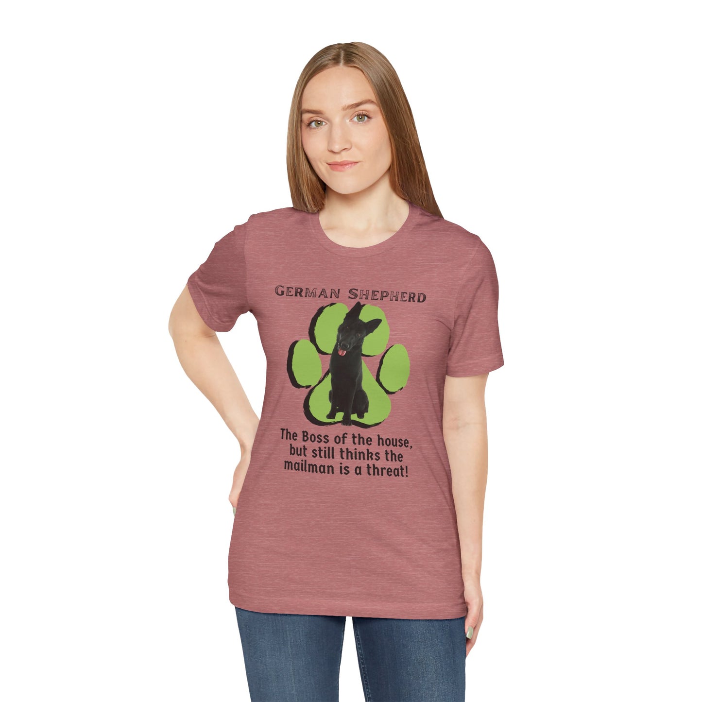 German Shepherd Boss Tee - The Boss Of The House | Funny Unisex Jersey Short Sleeve T-Shirt | Dog Lover T-Shirt | Gift for Pet Owners