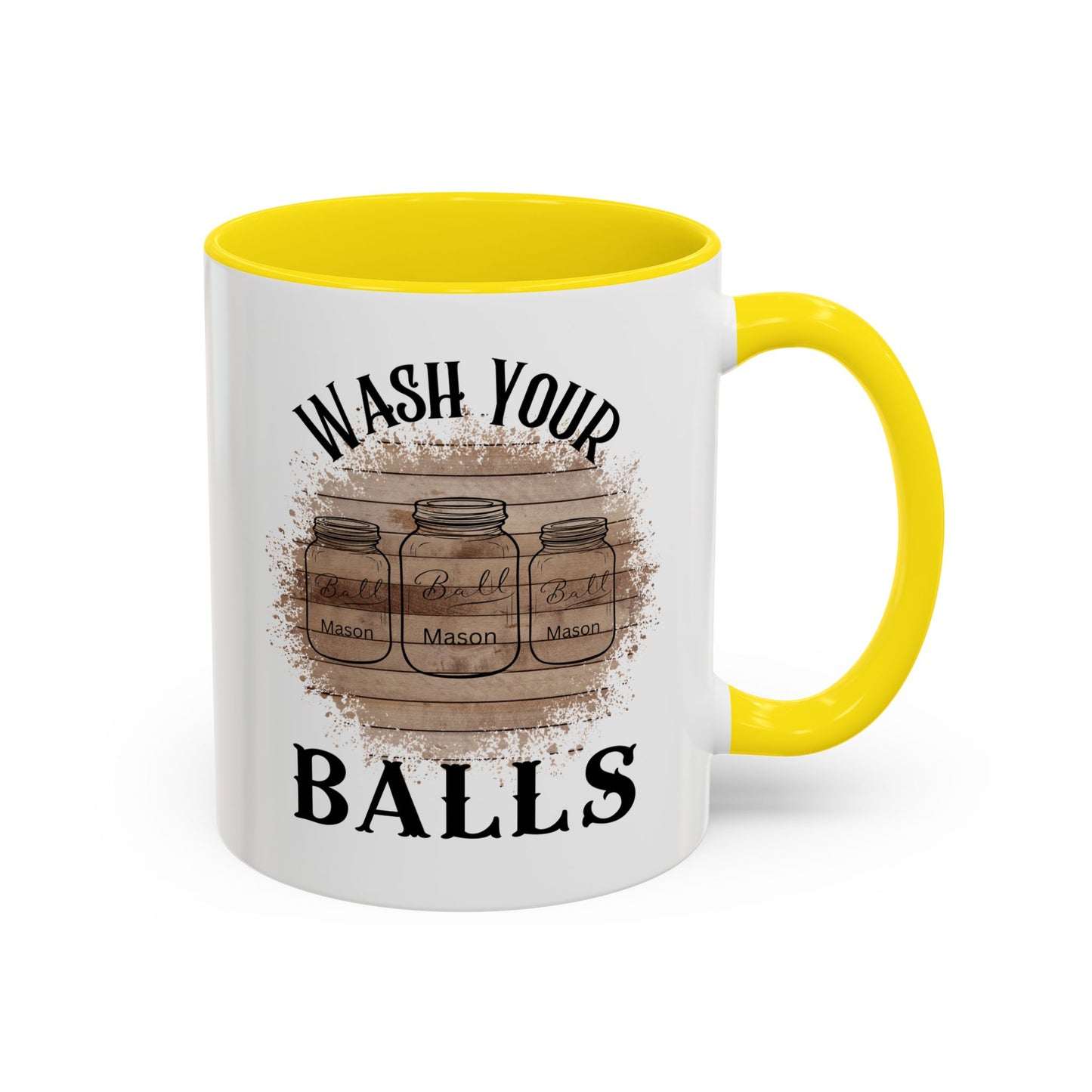 "Wash Your Balls" Wood, Humorous Coffee Mug for Outdoor Lovers, Funny Gift, Wash Your Balls Mug, Coffee Lover Gift, Unique Kitchenware