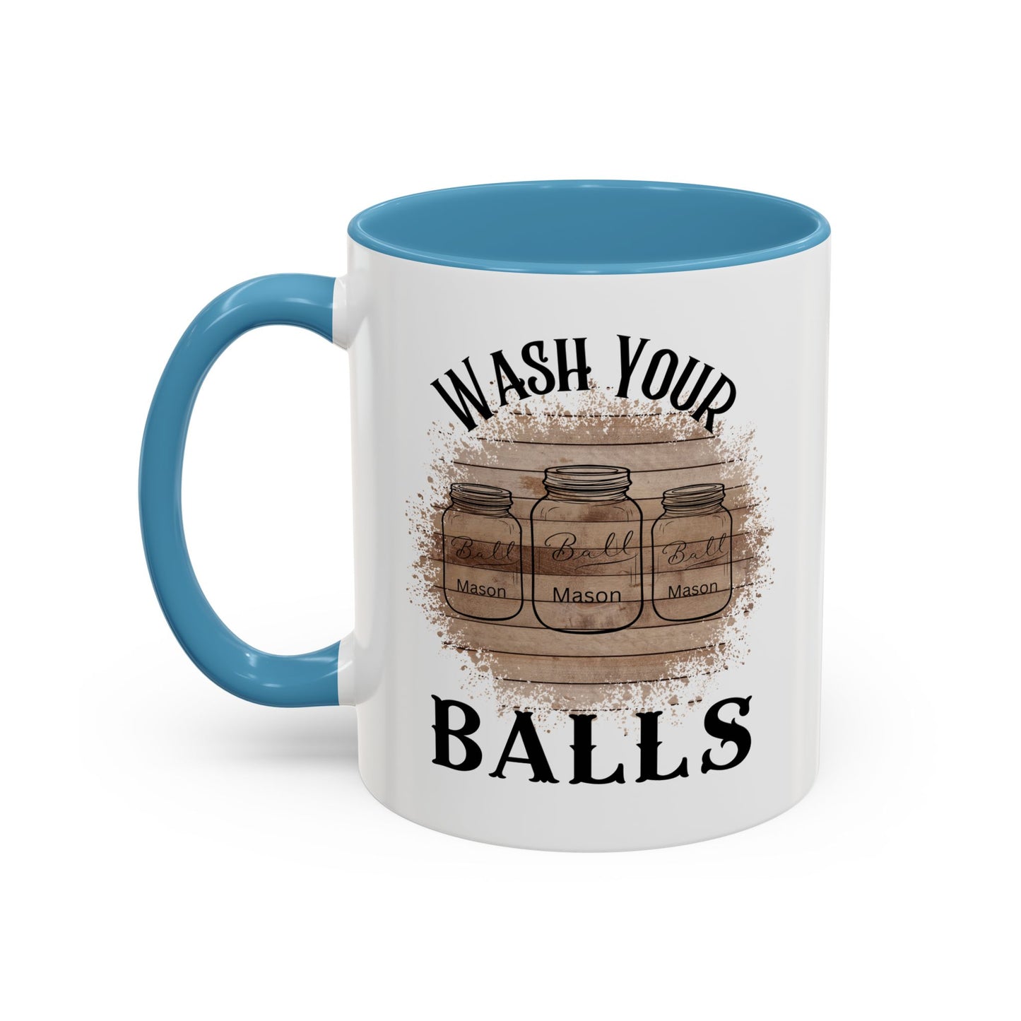 "Wash Your Balls" Wood, Humorous Coffee Mug for Outdoor Lovers, Funny Gift, Wash Your Balls Mug, Coffee Lover Gift, Unique Kitchenware